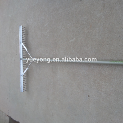 Aluminum farm leaf rake/cultivator/lawn rake